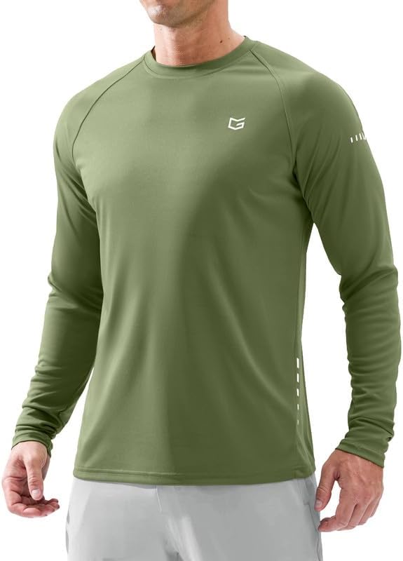 Men's Sun Protection Swim Long Sleeve UPF 50+ Rash Guard Lightweight Shirts by GGradual
