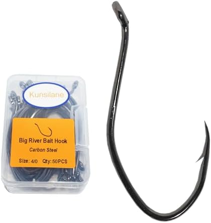 Catfishing Hooks, Big River Bait Hooks Offset Design for Flathead Catfish by Kunsilane