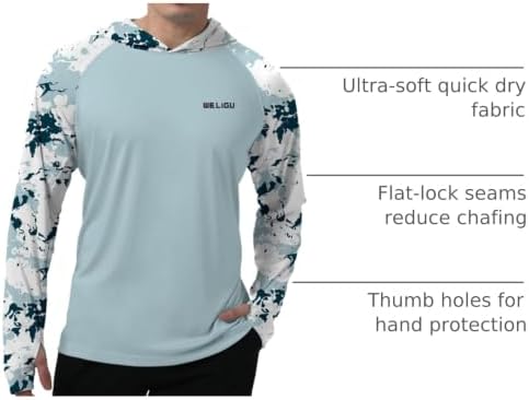 Men's UPF 50+ Sun Protection Hoodie, Long Sleeve Fishing Shirt - Image 4
