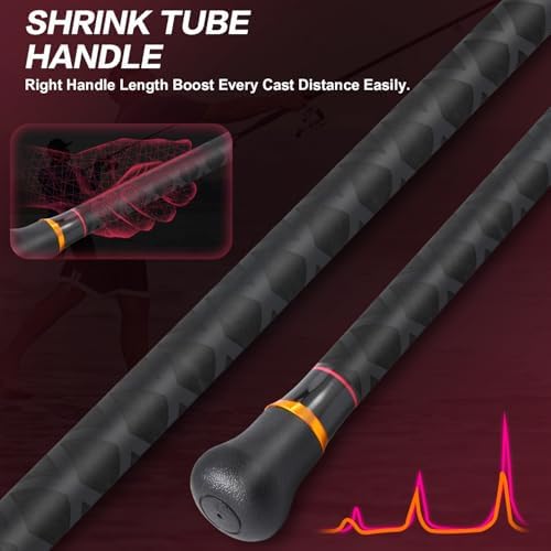 Sougayilang Surf Fishing Rod Portable Travel MH/H Surf Spinning Rod 4 Piece Carbon Fiber Saltwater Fishing Rod 10'/11'/12'/15' - Image 4