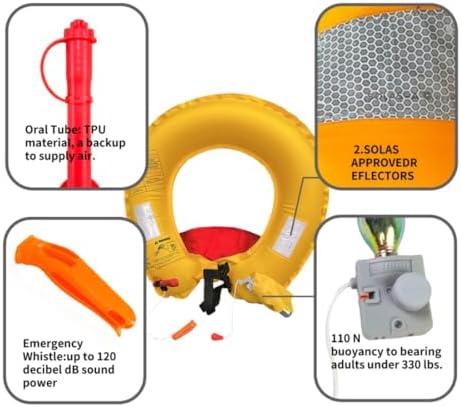 Manual Inflatable Life Jacket,Preserver PFD for Adults,Life Vest for Adults,Supports Weight up to 330 pounds - Image 2