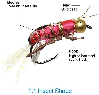 YZD Fly Fishing Flies Realistic Dry Wet Nymph Trout Flies Hand Tie Lures Kits 12/26/48 Pcs… - Image 4