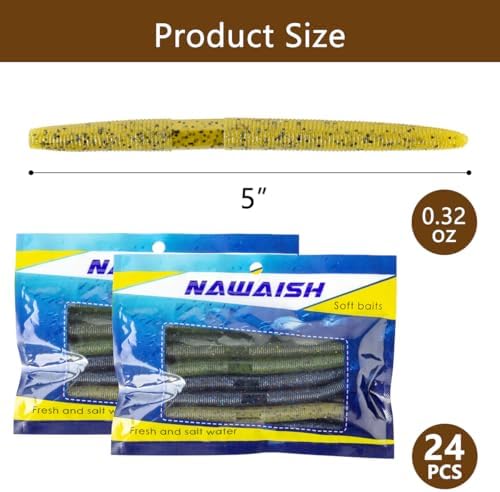 5'' Senko Bait Soft Stick Worms for Wacky Rig Bass Fishing - Image 7