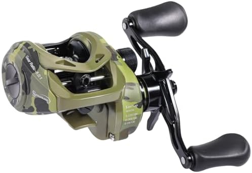 Sougayilang Baitcasting Reel, 8.0:1 High Speed Gear Ratio, 18LB Carbon Drag, 9+1 Shielded Bearings, Magnetic Brake System, Anti-Backlash, Smooth Casting Reel for Bass Fishing, Beginner to Professional by Sougayilang