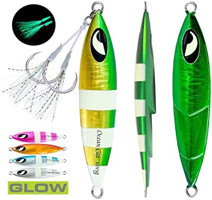 OCEAN CAT Lead Metal Flat Slow Fall Pitch Fishing Jigs Lures Sinking Vertical Jigging Bait with Butterfly Hook for Saltwater Fishing - Image 3
