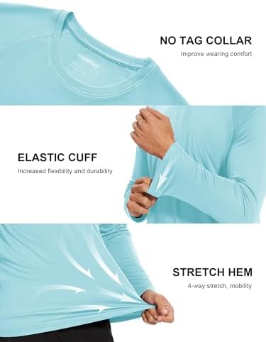 MAGCOMSEN Men's Long Sleeve Shirts UPF 50+ UV Sun Protection Athletic Shirts for Hiking Running Workout Rash Guard - Image 4