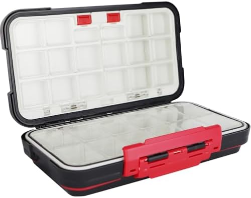 small tackle box, mini waterproof fishing tackle box organizer, double sided organizer travel box(L Black) - Image 5