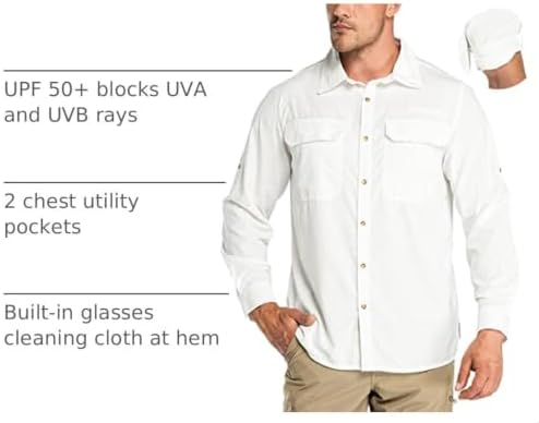 33,000ft Men's Long Sleeve Sun Protection Shirt UPF 50+ UV Quick Dry Cooling Fishing Shirts for Travel Safari Camping Hiking - Image 4