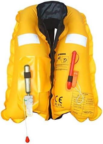 Top Safety Adult Life Jacket with Whistle - Manual Version Inflatable Lifejacket Life Vest Preserver PFD for Boating Fishing Sailing Kayaking Surfing Paddling Swimming - Adjustable Life Saving Vest - Image 4