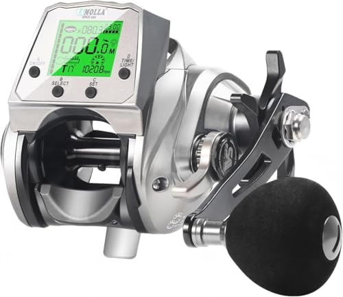 Line Counter Digital Baitcasting Fishing Reel with LCD Display Ultralight Baitcaster Reel, 22-35 Lb Max Drag, 6.3:1/7.2:1 Gear Ratio, Left/Right Hand, for Freshwater & Saltwater by SAMOLLAFishing