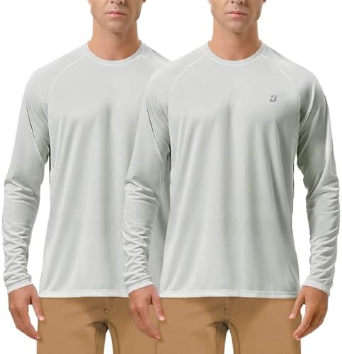 Roadbox Men's UPF 50+ UV Sun Protection Shirts, Long Sleeve Swim Rash Guard by Roadbox