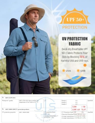 WULFUL Men's Sun Protection Fishing Shirts UPF 50+ Lightweight Quick Dry Cooling Long Sleeve Shirts for Work Hiking Safari - Image 4