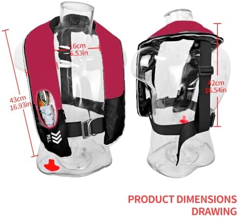 Manual Inflatable Life Jacket,Preserver PFD for Adults,Life Vest for Adults,Supports Weight up to 330 pounds - Image 3