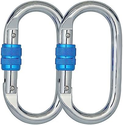 Heavy Duty Locking Climbing Carabiner Clip CE Rated 25 kN 5600 LB Rugged Terrain Approved Industrial Strength Twist Lock Carabiners Clips for Rigging, Ropes, Hammocks, Camping - Image 4