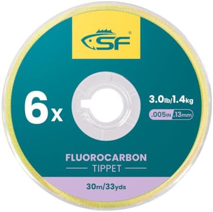 SF Clear Fluorocarbon Fly Fishing Tippet & Leader Line by SUNSHINEFISHING