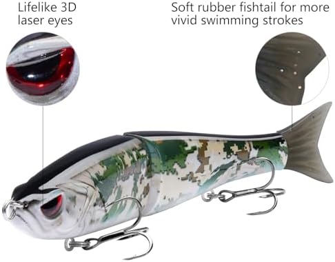 Bassdash SwimShad Glide Baits Jointed Swimbait Bass Pike Salmon Trout Muskie Fishing Lure - Image 4