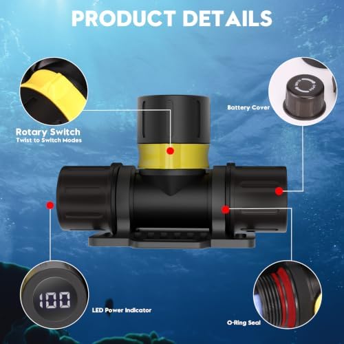 NAKCNM 3000LM IPX8 Waterproof Diving Flashlight Magnetic Rotary Switch - Image 2