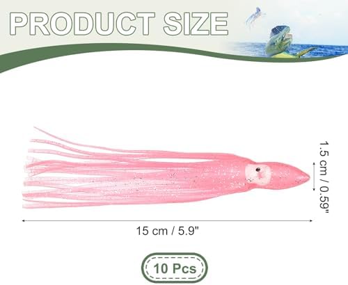 Fishing Squid Skirts, Glow Soft Plastic Trolling Lures Luminous -Fitting for (Bass/Trout/Salmon/Saltwater/Fishing Bait) - Image 2