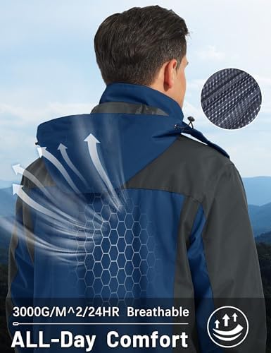 MAGCOMSEN Men's Rain Jacket Lightweight Windbreaker Fishing Raincoat - Image 4