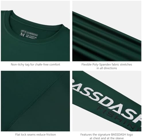 BASSDASH Fishing T Shirts for Men UV Sun Protection UPF 50+ Long Sleeve Tee T-Shirt - Image 6
