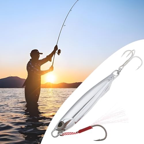 2Pcs 40g Fishing Lure Metal Casting Jig with Trebles Hooks Metal Fishing Lure for Mackerel Cod Bass Sea Freshwater Fishing Chrome - Image 2