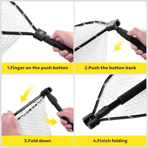 SF Fly Fishing Landing Net Soft Rubber Mesh Trout Net Catch and Release Net - Image 6