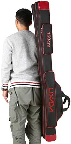 Lixada Fishing Rod Case - 3 Layers Oxford Bag, Portable Folding Carrier for Rods and Reels, Tackle Storage Travel Bag, 90cm/120cm/150cm Optional - Image 6