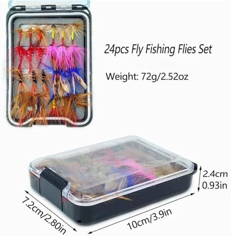 Fly Fishing Lures 24Pcs/Box Fishing Fly Set Box Dry Wet Nymph Streamers Assortment Salterwater Lure for Bass Trout Salmon - Image 3