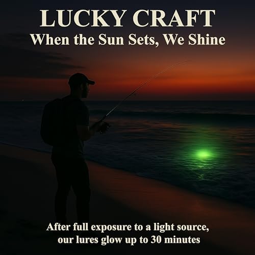 LUCKY CRAFT FlashMinnow 110, Super Glow Series, Saltwater Fishing Lures, Jerkbait Surf Fishing Accessories and Gear, 1-2 ft Slow Suspending Topwater Lure, Halibut and Bass Fishing Lures - Image 6