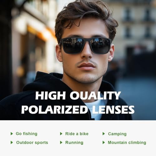 Fanshen Square Polarized Sunglasses for Men, 3 Pack Lightweight UV Protection Sun Glasses for Driving Fishing Golf - Image 2