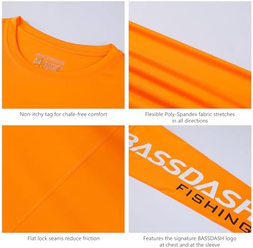 BASSDASH Fishing T Shirts for Men UV Sun Protection UPF 50+ Long Sleeve Tee T-Shirt - Image 6