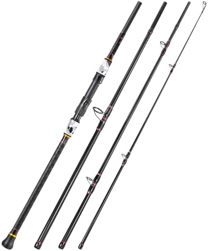 Sougayilang Surf Fishing Rod Portable Travel MH/H Surf Spinning Rod 4 Piece Carbon Fiber Saltwater Fishing Rod 10'/11'/12'/15' by Sougayilang