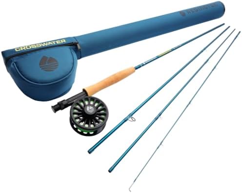 Redington Crosswater Fly Fishing Outfit – 4-Piece Fly Rod with Crosswater Reel, Rio Mainstream Fly Line & Zippered Travel Case – Complete Starter Kit by REDINGTON