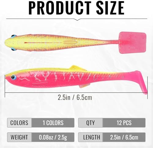 TRUSCEND Shadtale Easy Catch Soft Fishing Lures with BKK Hooks - Trembly Sinking and Vibrating Swim for More Bites, Pre-Rigged Swimbaits for Bass, Trout, Crappie, Walleye, Freshwater Saltwater Fishing - Image 2