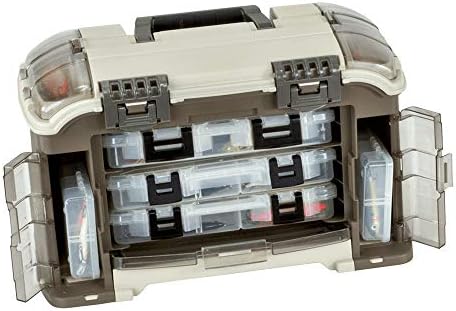 Plano Elite Series Ultimate Angled Tackle System, Graphite & Sandstone, Includes 6 StowAway Utility Boxes, Premium Tackle Storage for Fishing Gear and Accessories, Waterproof Case by PLANO%C2%AEOutdoors