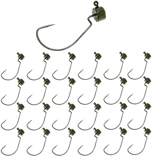 Reaction Tackle Mushroom Jig Heads for Ned Rig Finesse Bass Fishing, Stand-Up Design with Standard and EWG Hook Options (25-Pack) by ReactionTackle