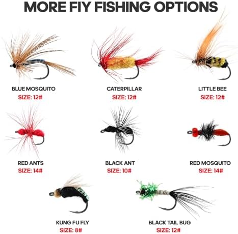 Fly Fishing Flies Assortment Kit, Hand-Tied Dry Wet Fishing Lures, Nymphs, Streamers, Terrestrials for Trout Bass Sunfish, Pike with Magnetic Fly Box - Image 2