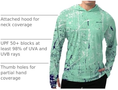 Men's UPF 50+ Sun Protection Hoodie, Long Sleeve Fishing Shirt - Image 4