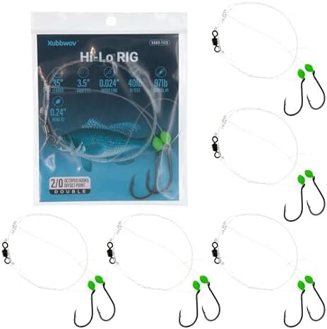 Hi-Lo Rig Saltwater Fishing Rigs, 6-Pack, 2/0,3/0 Octopus Hooks by Xubbwov