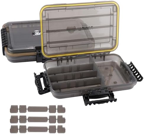 RUNCL Fishing Tackle Box, Waterproof Tray for Jigs Lures, Thicker Floating Tackle Utility Box with Adjustable Dividers, 3600/3700/Large 3700 Size by RUNCL