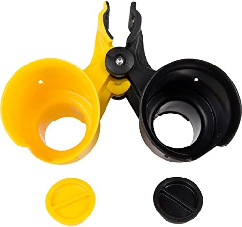 ROBOCUP, (Yellow & Black), Patented Clamp On Boat Cup Holder |Multifunction Dual Drink Caddy for Fishing Poles, Tools, Net, Gaff |Portable Storage for Boating, Beach, Umbrellas, Golf Carts, Strollers - Image 5