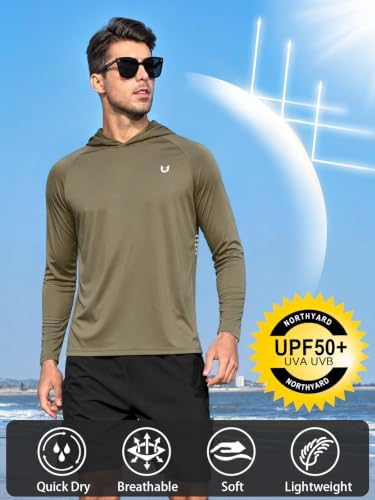 NORTHYARD Men's Sun Hoodie Long Sleeve Fishing Shirts UPF 50+ Rash Guard - Image 3