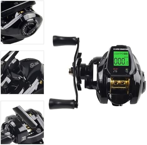 FABULETTA Digital Baitcasting Reel with 7.2:1 Gear Ratio, Electric Line Counter and Depth Positioning, Bite Alarm Fishing Reel, Rechargeable Battery Powered, Left or - Image 4