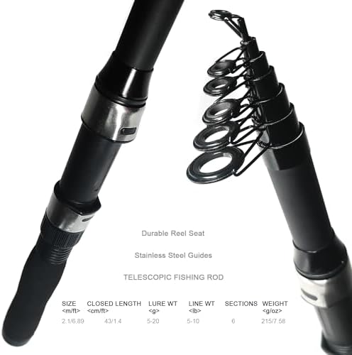 Fishing Rod Reel Combo - 2PCS 6.89ft Collapsible Rods 2PCS Spinning Reels Lures Set Fishing Pliers Carrier Bag for Travel Saltwater Freshwater Fishing Telescopic Fishing Pole Kit - Image 4