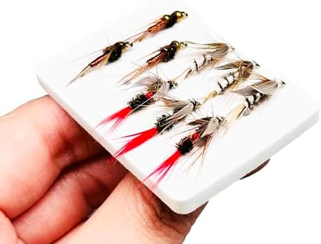 9Pc Fishing Wet Flies Bionics Worms/Midges/Moths/Flies Artificial Insect Fly Fishing Bait Salmon Trout Bass Fishing Hook Fly Fishing Lure by Qievcrme