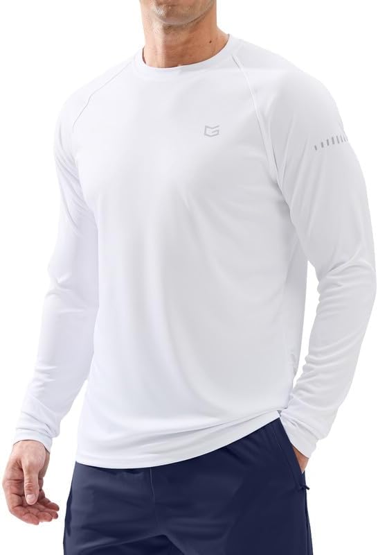 Men's Sun Protection Swim Long Sleeve UPF 50+ Rash Guard Lightweight Shirts by GGradual