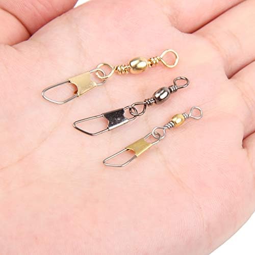 AGOOL Barrel Swivel Snap Kit - 50pcs Barrel Swivels with Safety Snaps High Strength Fishing Quick Connect Snap Swivels with Solid Ring Fishing Tackle Accessories Box Kit Size 4#,6#,8#,10#,12#,14# - Image 5
