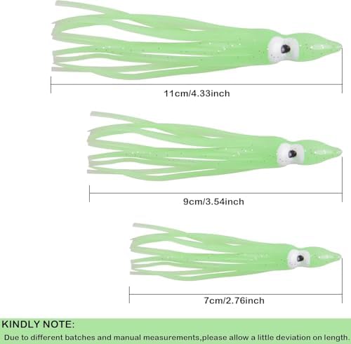 20pcs/40pcs Octopus Skirts Saltwater Soft Plastic Lure Fishing Squid Silicone Lure Bait Glow Trolling Fishing Lure Bass Fishing Tackle Accessories 2.75"/3.54"/4.33" - Image 2