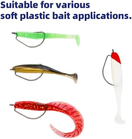 UCEC EWG Fishing Hooks, Offset Worm Hooks for Bass Fishing Hook Texas Rig - Image 4