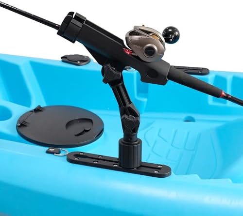 2 Pack Fishing Rod Holder with Track Mount Universal T-Shaped Screw Mounted on Rail for Kayak, Canoe, Fishing Boat - Image 4